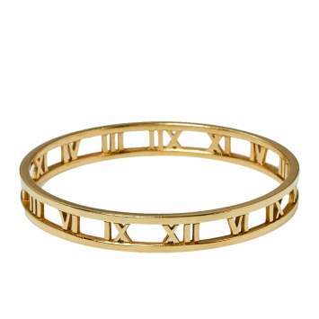 Pre Owned Tiffany & Co. Atlas 18K Yellow Gold Narrow Bangle Bracelet