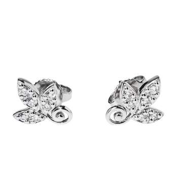 Pre Owned Tiffany & Co. Paloma Picasso® Olive Leaf Diamond 18K White Gold Stud Earrings