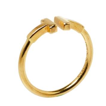 Pre Owned Tiffany & Co. Tiffany T Wire 18K Yellow Gold Ring Size 56