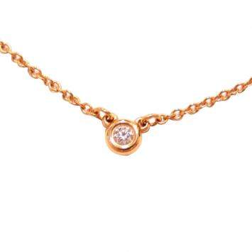 Pre Owned Tiffany & Co. 18k Pink Gold Diamonds By The Yard Necklace