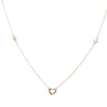 Pre Owned Tiffany & Co. Diamonds By the Yard Open Heart Pendant Necklace