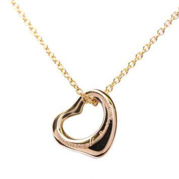 Pre Owned Tiffany & Co. 18K Rose Gold Elsa Peretti Open Heart Pendant Necklace