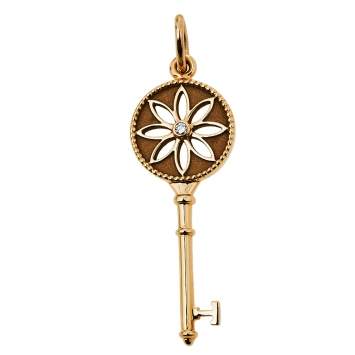 Pre Owned Tiffany & Co. Tiffany Keys Daisy Key Diamond 18K Rose Gold Pendant 