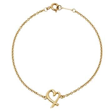 Pre Owned Tiffany & Co. 18K Yellow Gold Paloma Picasso Loving Heart Bracelet S