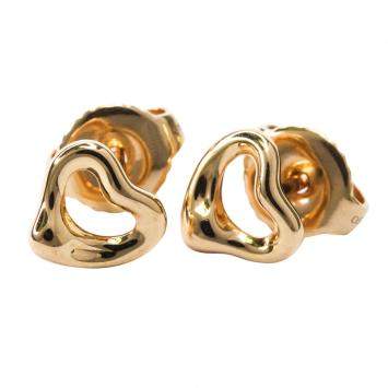 Pre Owned Tiffany & Co. Open Heart 18K Rose Gold Stud Earrings