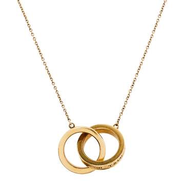 Pre Owned Tiffany & Co. Tiffany 1837 18K Yellow Gold Interlocking Circles Pendant Necklace