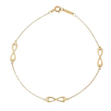 Pre Owned Tiffany & Co. Infinity Endless 18K Yellow Gold Station Bracelet