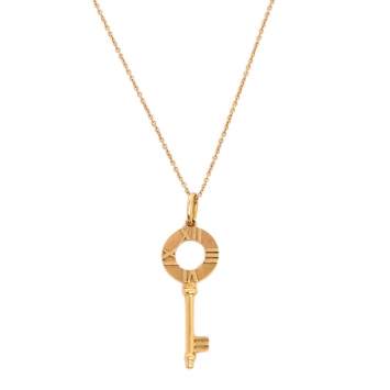 Pre Owned Tiffany & Co. Atlas Key 18K Rose Gold Pendant Necklace