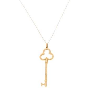 Pre Owned Tiffany & Co. Trefoil Key 18K Yellow Gold Pendant