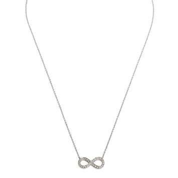 Pre Owned Tiffany & Co. Infinity Diamond Platinum Pendant Necklace 