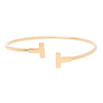 Pre Owned Tiffany & Co. Tiffany T Wire 18K Rose Gold Narrow Open Cuff Bracelet