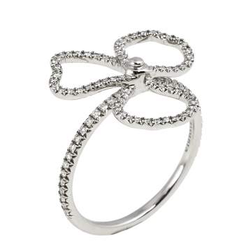 Pre Owned Tiffany & Co. Tiffany Paper Flowers Diamond Open Flower Platinum Ring 52 