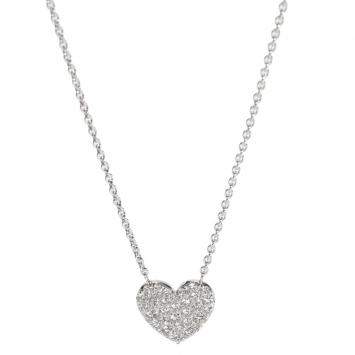 Pre Owned Tiffany & Co. Heart Shaped 18K White Gold Diamond Necklace