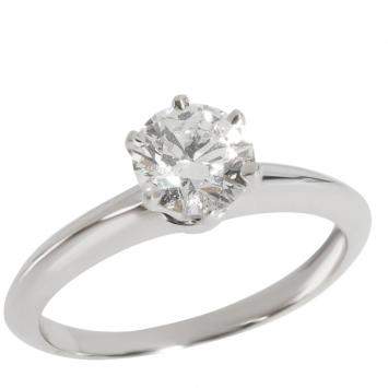 Pre Owned Tiffany & Co. Solitaire Engagement Platinum Diamond Ring EU 52