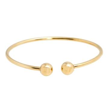 Pre Owned Tiffany & Co. HardWear Ball Wire 18K Yellow Gold Open Cuff Bracelet  
