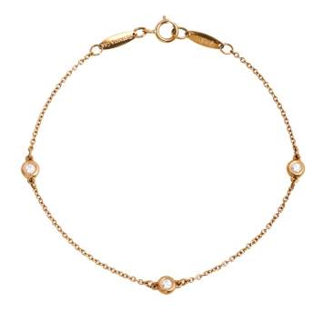 Pre Owned Tiffany & Co. Elsa Peretti Diamonds by The Yard Collection 18K Rose Gold Bracelet