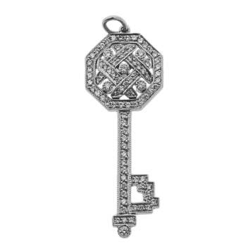 Pre Owned Tiffany & Co. Tiffany Key Diamond Platinum Pendant