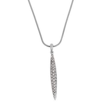 Pre Owned Tiffany & Co. Diamond Feather 18K White Gold Pendant Necklace