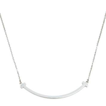 Pre Owned Tiffany & Co. Tiffany T Smile 18k White Gold Pendant Necklace