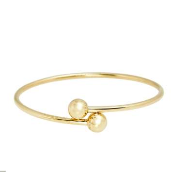 Pre Owned Tiffany & Co. City HardWear Ball Bypass 18k Yellow Gold Bracelet