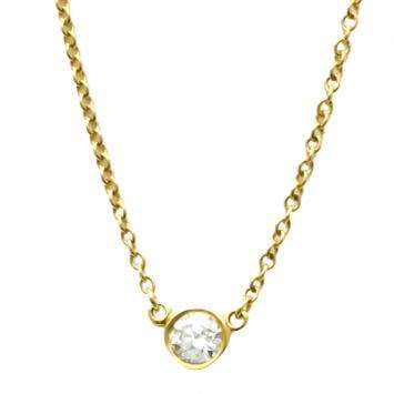 Pre Owned Tiffany & Co. Else Peretti Diamond By The Yard 18K Yellow Gold Diamond Necklace