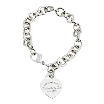 Pre Owned Tiffany & Co. Return to Tiffany Sterling Silver Heart Tag Bracelet