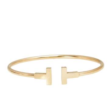 Pre Owned Tiffany & Co.  T Wire 18k Rose Gold Cuff Bracelet