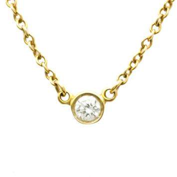 Pre Owned Tiffany & Co. Elsa Peretti Pearl By The Yard 18K Yellow Gold Diamond Necklace