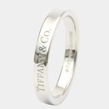 Pre Owned Tiffany & Co. Flat Band Platinum Ring EU 52