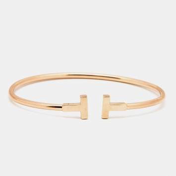 Pre Owned Tiffany & Co. Tiffany T Wire 18k Rose Gold Bracelet