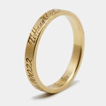 Pre Owned Tiffany & Co. Notes 18k Yellow Gold Band Ring Size 53