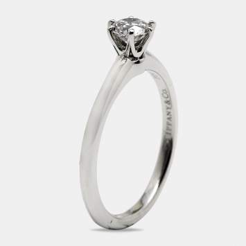 Pre Owned Tiffany & Co. 0.49 ct Solitaire Diamond Platinum Engagement Ring 55