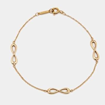 Pre Owned Tiffany & Co. Multi Infinity 18k Yellow Gold Station Bracelet