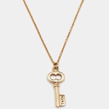 Pre Owned Tiffany & Co. Tiffany Keys 18K Rose Gold Mini Key Pendant Necklace