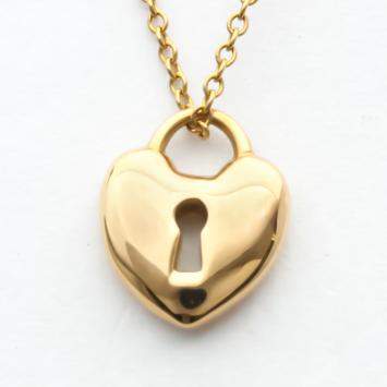 Pre Owned Tiffany & Co. Heart Lock 18K Rose Gold Necklace 