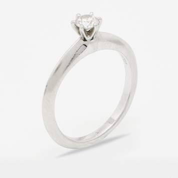 Pre Owned Tiffany & Co. Diamond Platinum Solitaire Engagement Ring Size 48