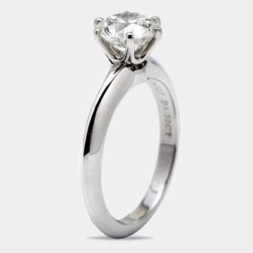 Pre Owned Tiffany & Co. The Tiffany® Setting Diamond Platinum Solitaire Ring Size 52