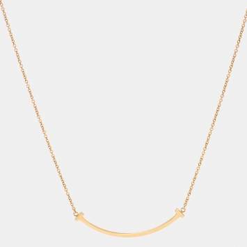 Pre Owned Tiffany & Co. Tiffany T Smile 18k Rose Gold Chain Necklace