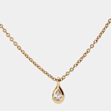 Pre Owned Tiffany & Co. Elsa Peretti Diamond by the Yard Diamond 18k Rose Gold Necklace