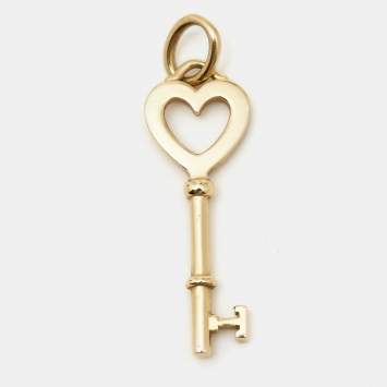 Pre Owned Tiffany & Co. Heart Key 18k Yellow Gold Pendant