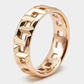 Pre Owned Tiffany & Co. Tiffany T True 18k Rose Gold Wide Band Ring Size 52