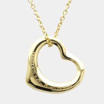 Pre Owned Tiffany & Co. Elsa Peretti Open Heart 18K Yellow Gold Necklace