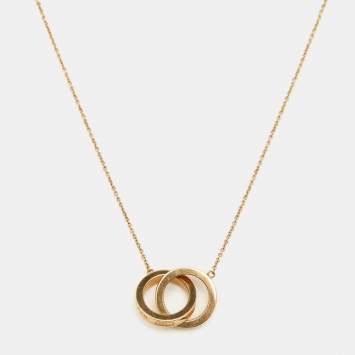 Pre Owned Tiffany & Co. 1837 Interlocking Circles 18k Yellow Gold Necklace