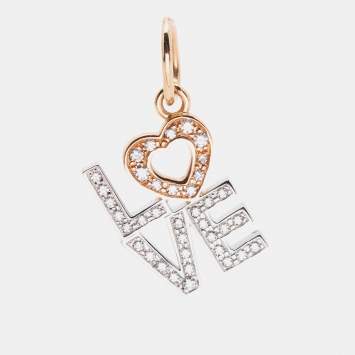 Pre Owned Tiffany & Co. Love Diamonds 18k Two Tone Gold Pendant