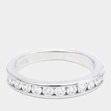 Pre Owned Tiffany & Co. Tiffany Setting Platinum Diamond Ring EU 48