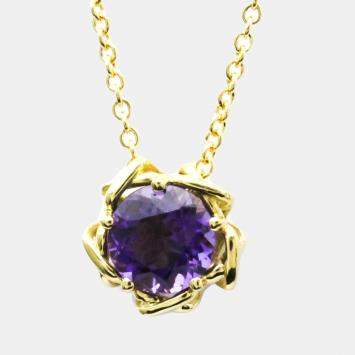 Pre Owned Tiffany & Co. Vintage 18K Yellow Gold Amethyst Necklace