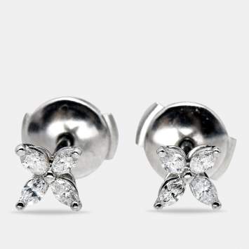 Pre Owned Tiffany & Co. Tiffany Victoria Diamonds Platinum Stud Earrings