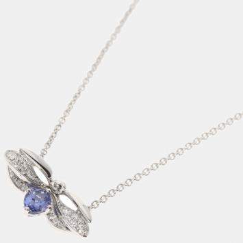 Pre Owned Tiffany & Co. Paper Flower Firefly Platinum Diamond Tanzanite Necklace
