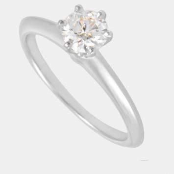 Pre Owned Tiffany & Co. Platinum and Diamond Solitaire Engagement Ring EU 49