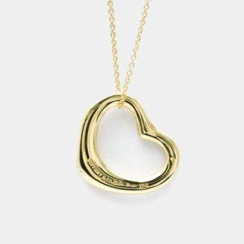 Pre Owned Tiffany & Co. 18K Yellow Gold Open Heart Pendant Necklace